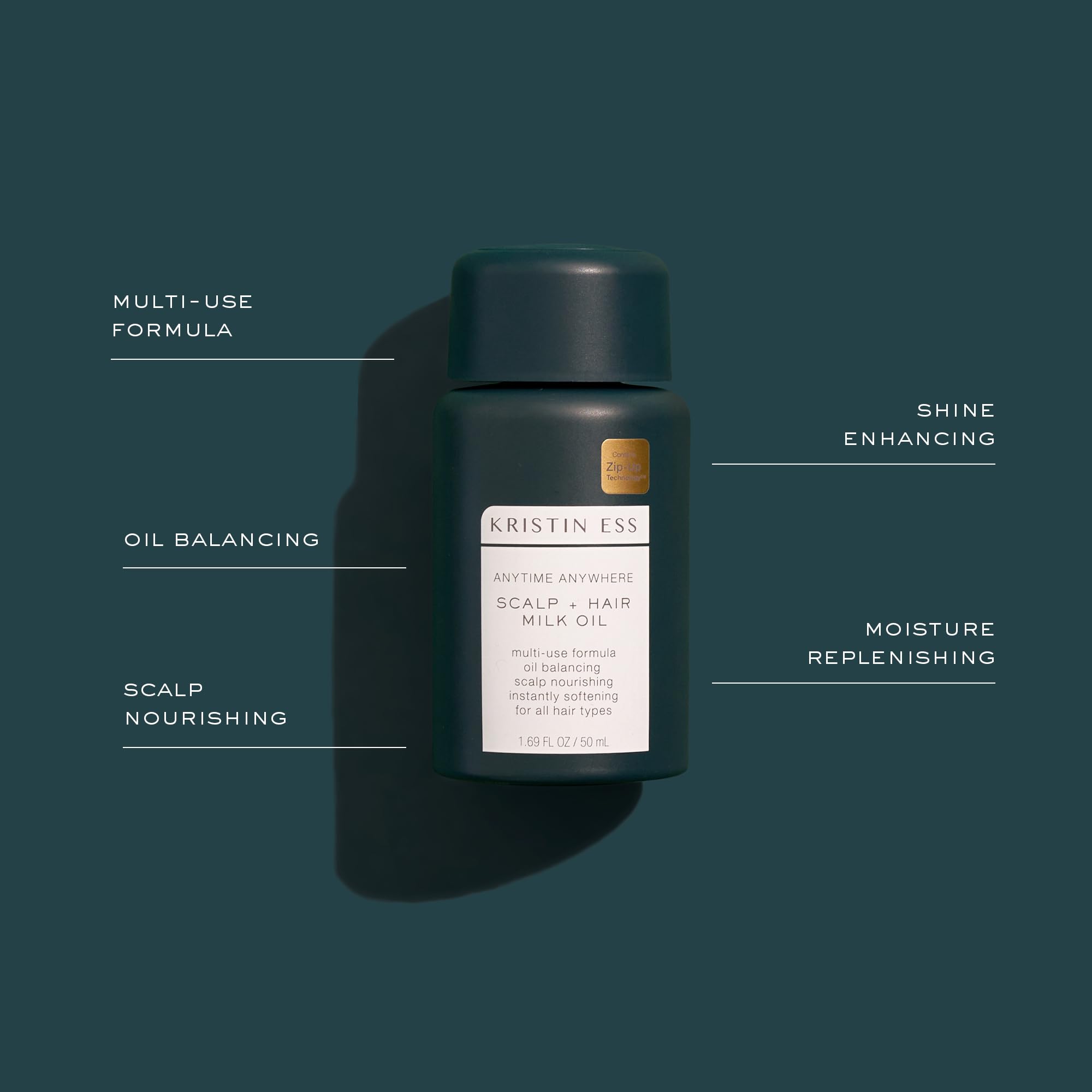 Kristin Ess Anytime Anywhere Scalp Oil applied to scalp for moisture