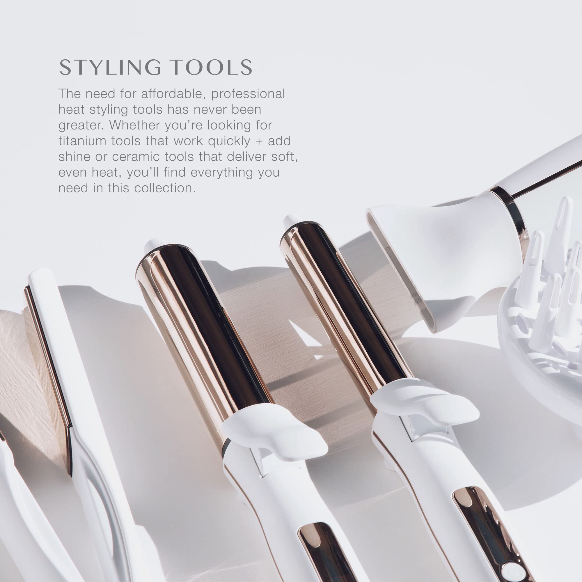 Kristin Ess Hair 1-1-4 titanium curling iron safety stand and 9 ft swivel cord for steady use.
