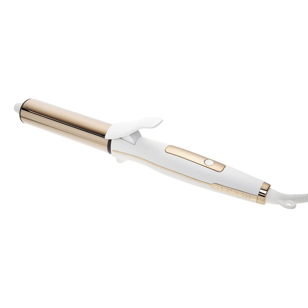Kristin Ess Hair 1-1-4 titanium curling iron barrel for polished waves and frizz control.