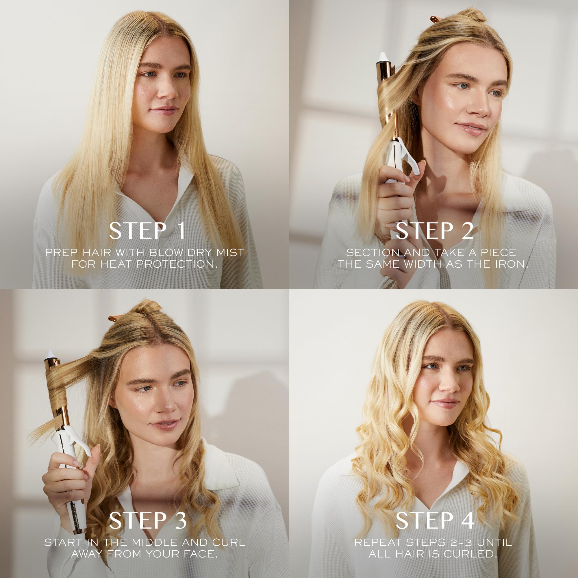 Kristin Ess curling iron shapes small to medium curls for short hair.