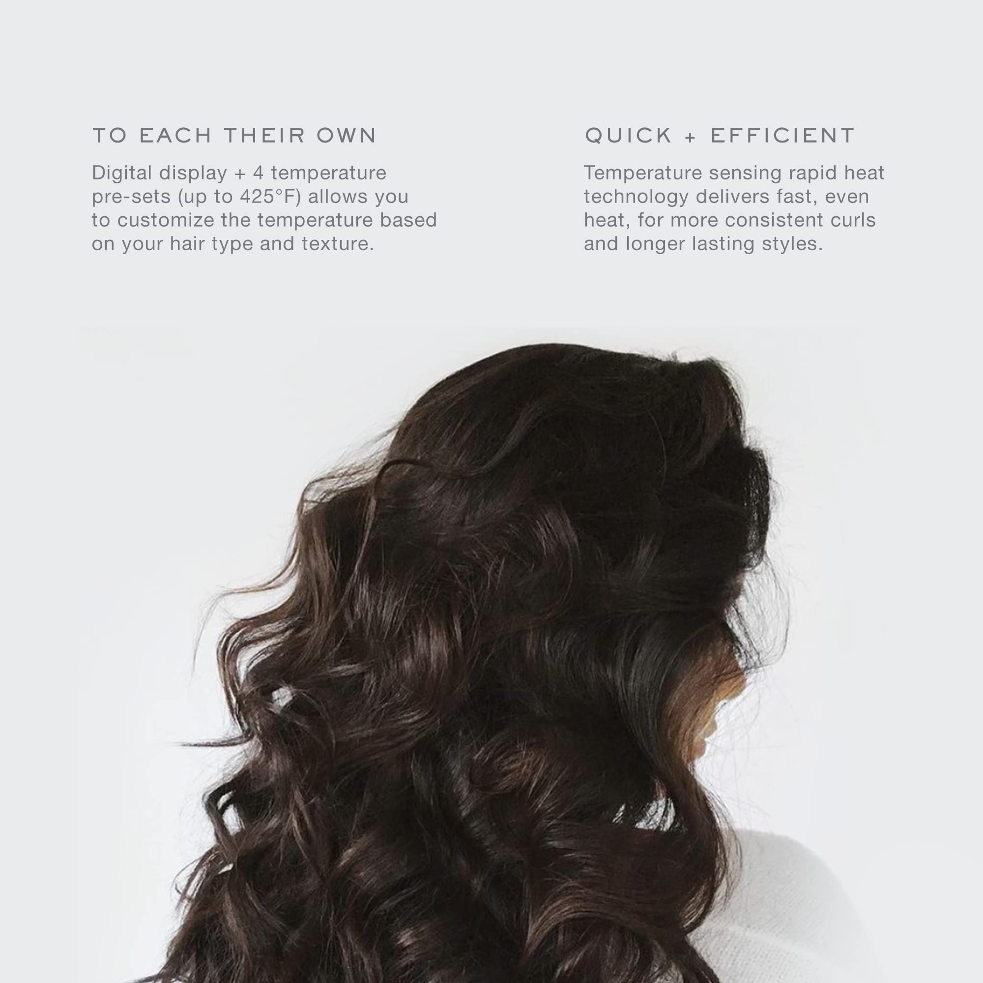 Kristin Ess Hair digital display with 4 presets enables customizable curls