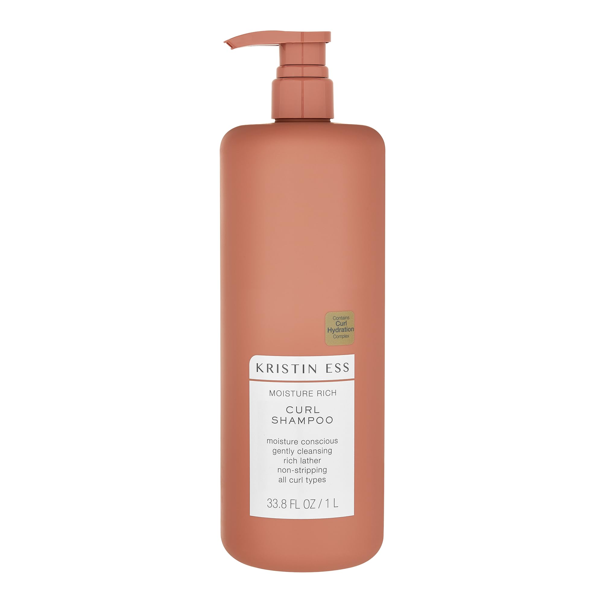 Kristin Ess Moisture Rich Curl Shampoo bottle for gentle, clarifying cleanse without weighing curls