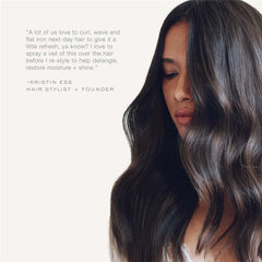 Kristin Ess ultra-fine mist spray shown for lightweight detangling and refresh.