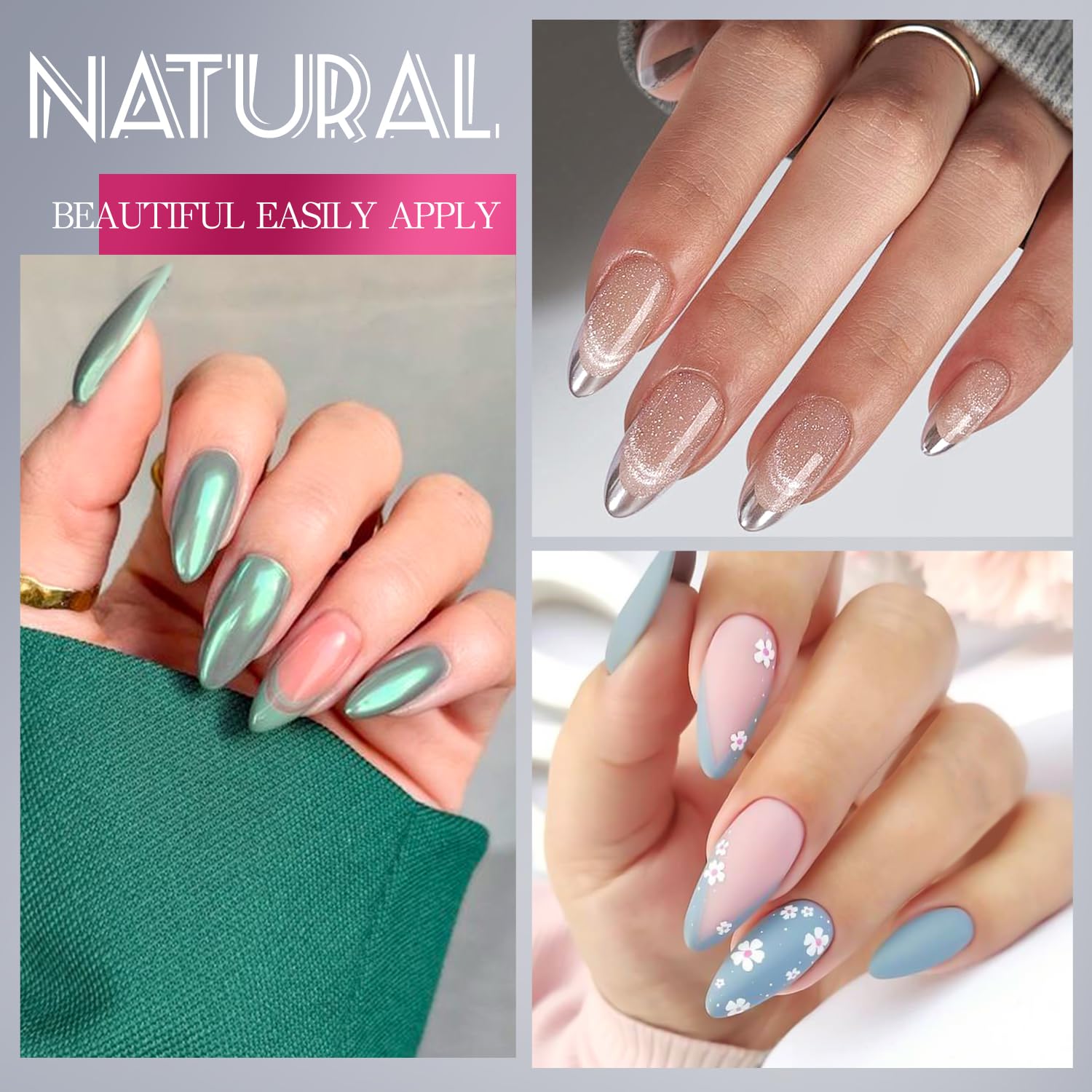 krofaue almond nail tips compatible with gel polish and dip systems
