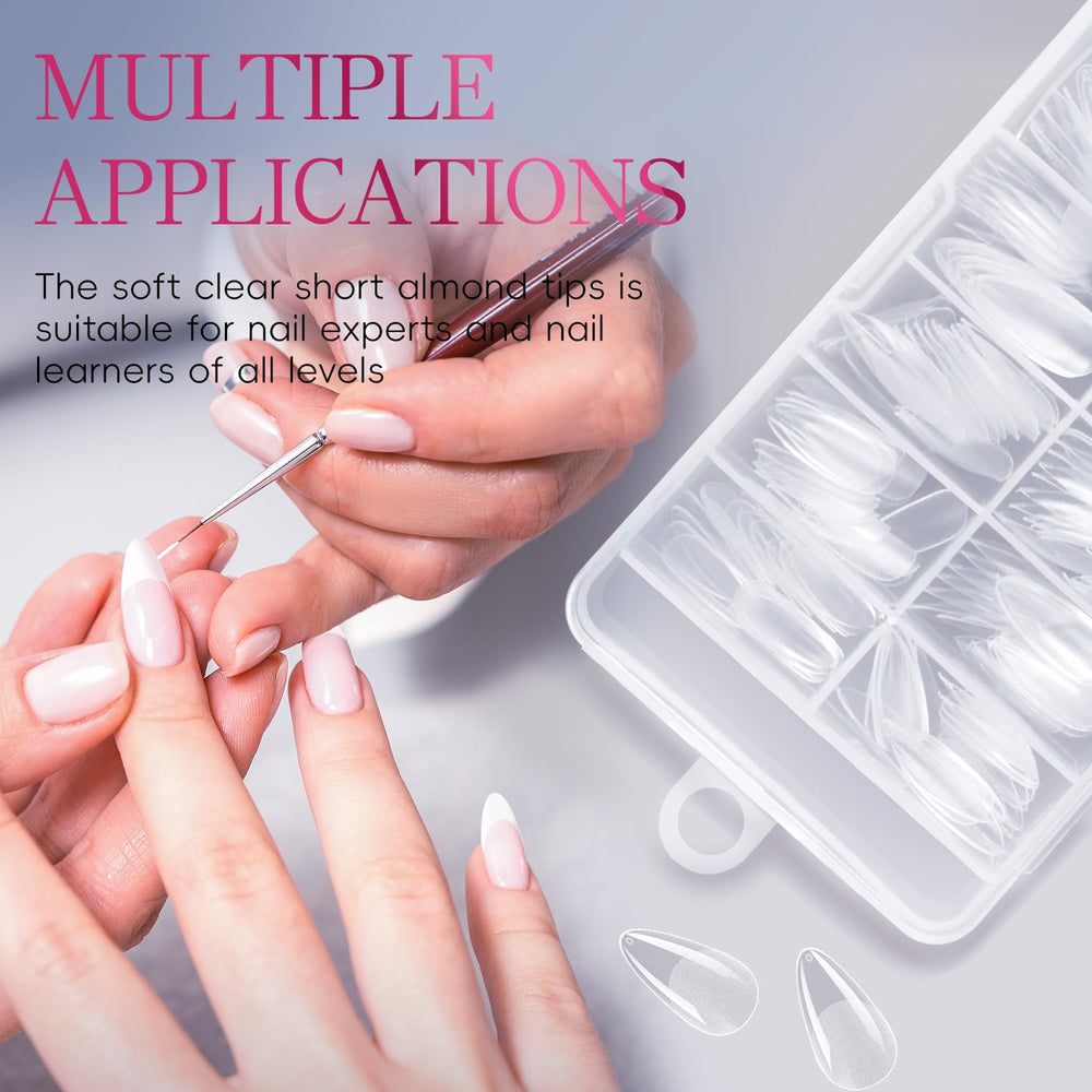krofaue almond nail tips durable wear with proper glue
