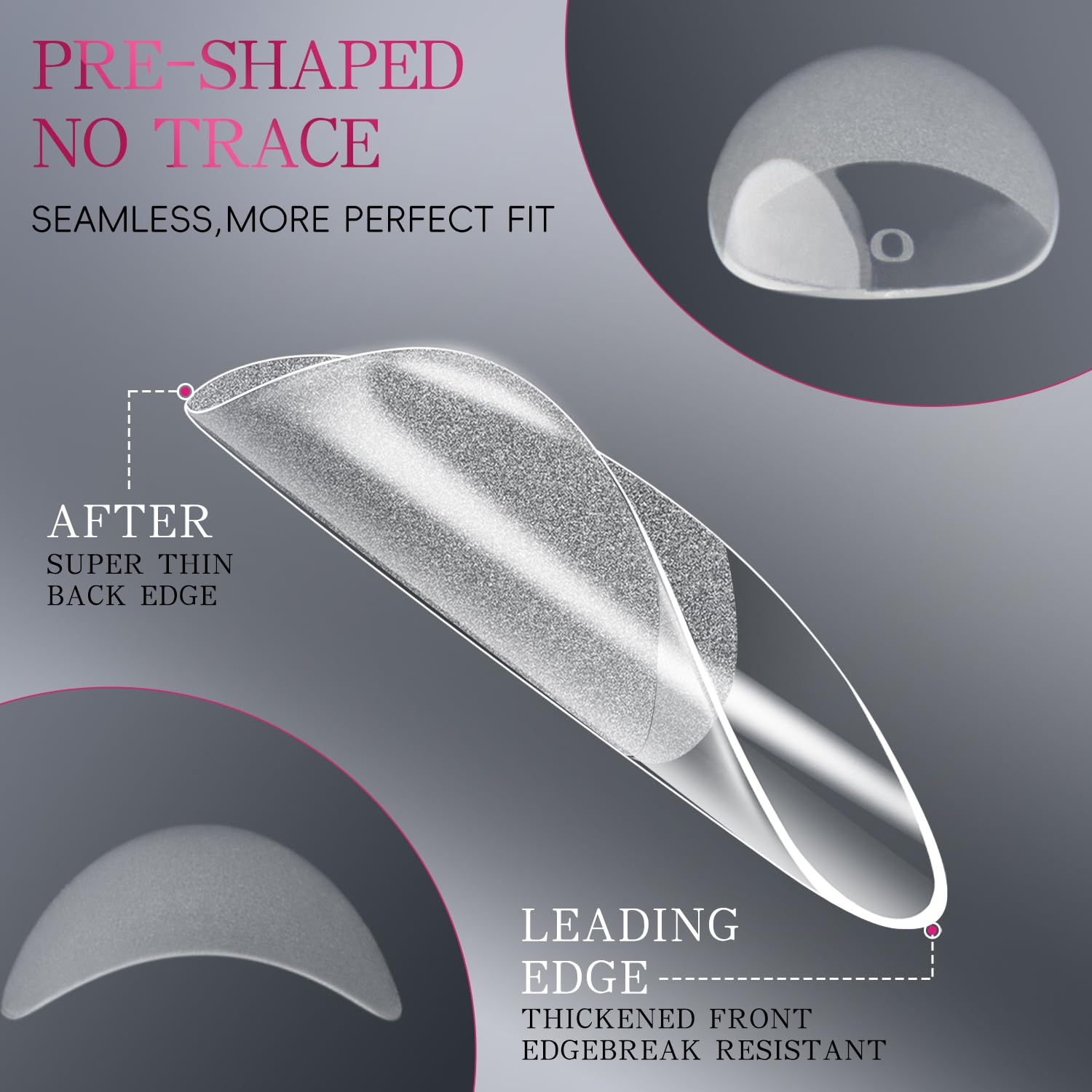 krofaue almond nail tips half matte surface enhances bond for durable wear