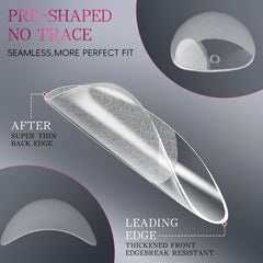 krofaue almond nail tips half matte surface enhances bond for durable wear
