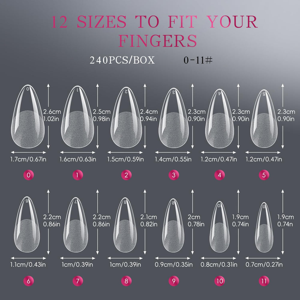 krofaue almond nail tips ready to apply without filing saving time