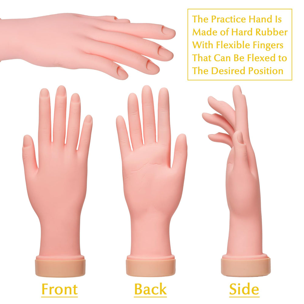 krofaue nail practice hand size reference to fit typical salon workflows