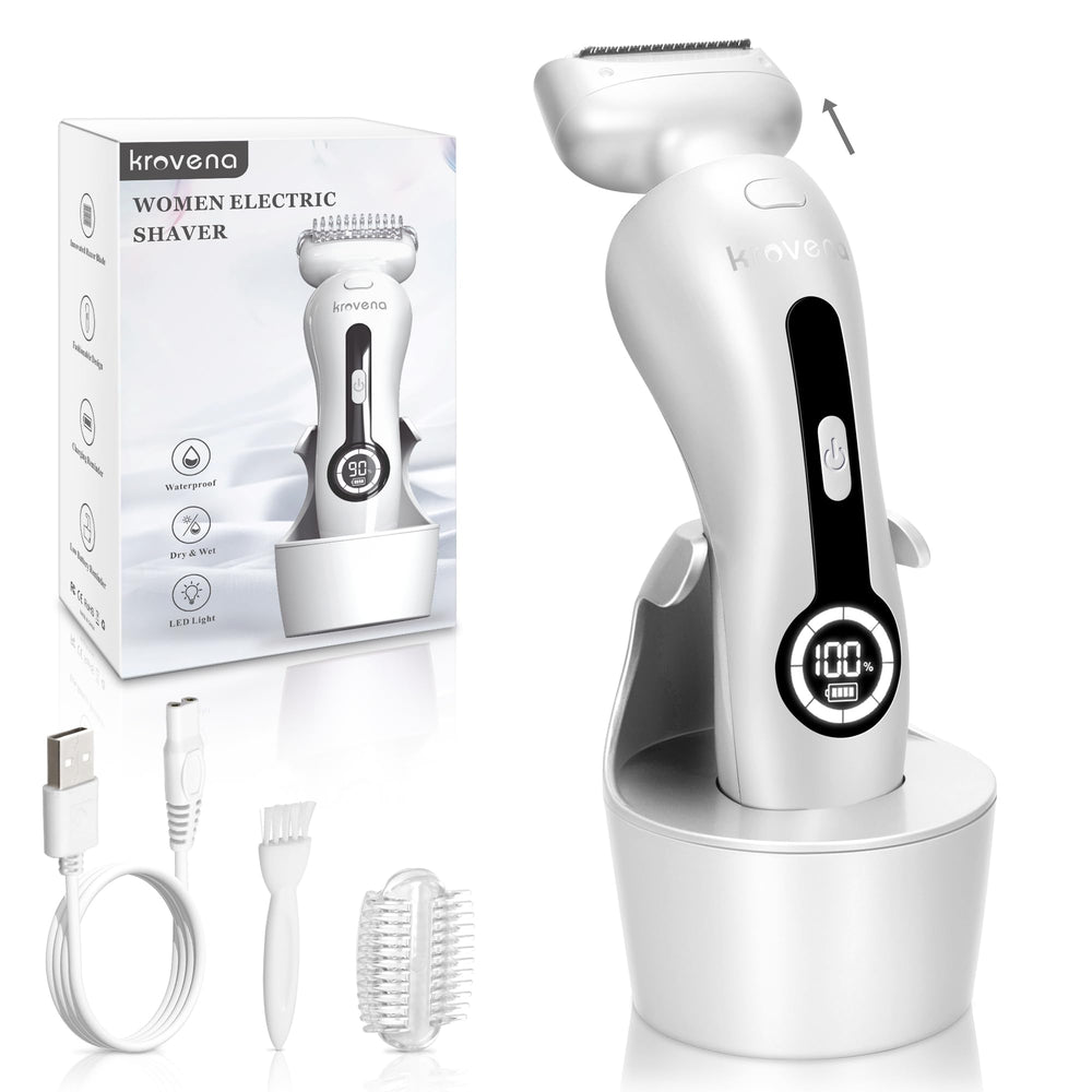 Krovena electric razor detachable head for easy cleaning and maintenance