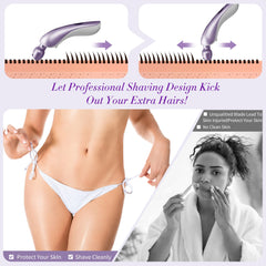 Krovena hypoallergenic blades provide gentle shaving for sensitive skin.