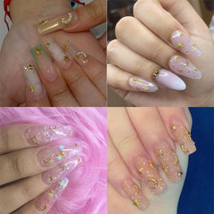 KRTBKR 3D star charms on nails showing vivid metallic shine