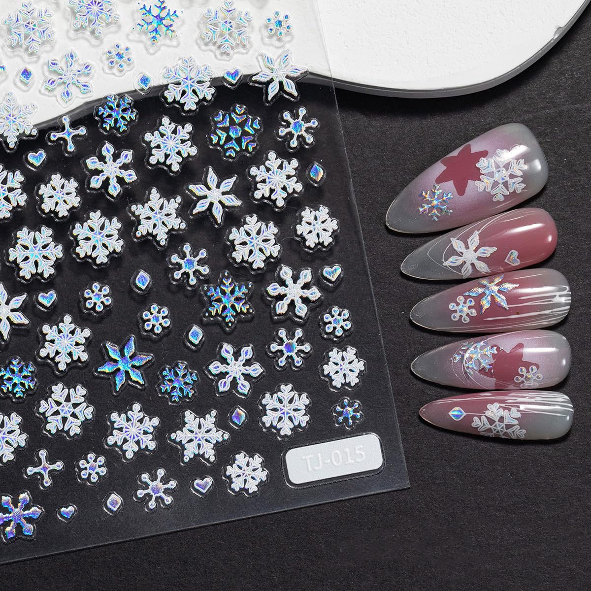 KRTBKR winter Christmas nail art stickers for DIY holiday manicure.