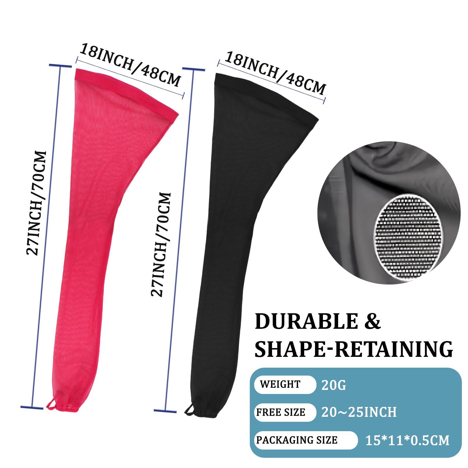 Kryxelion hair weave sleeve red drawstring protects braids while providing breathable comfort.