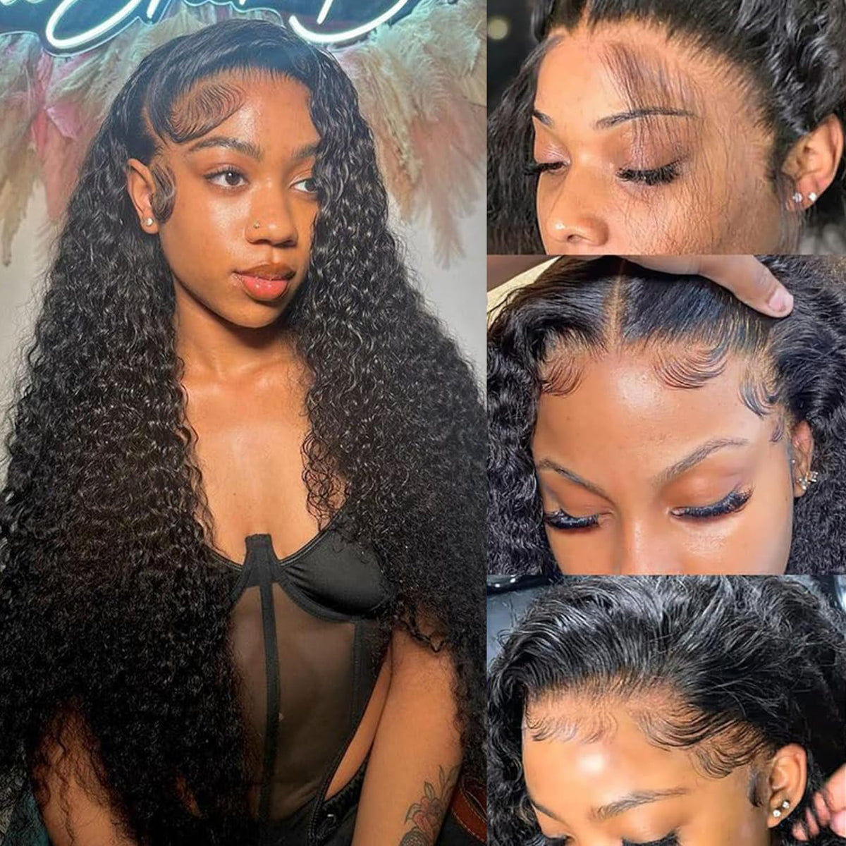 Ksflaae Water Wave 13x6 lace-front wig close-up shows natural hairline for daily wear.