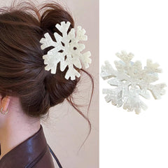 KSTBJN Christmas snowflake clip front view showing festive design and large size for secure styling