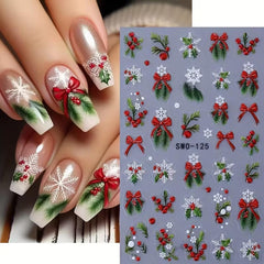 KSTBJN winter nail art stickers add sparkle to natural or acrylic nails