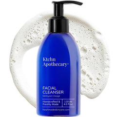 Ktchn Apothecary natural hydrating foaming cleanser bottle shows gentle daily cleanse for all skin types.