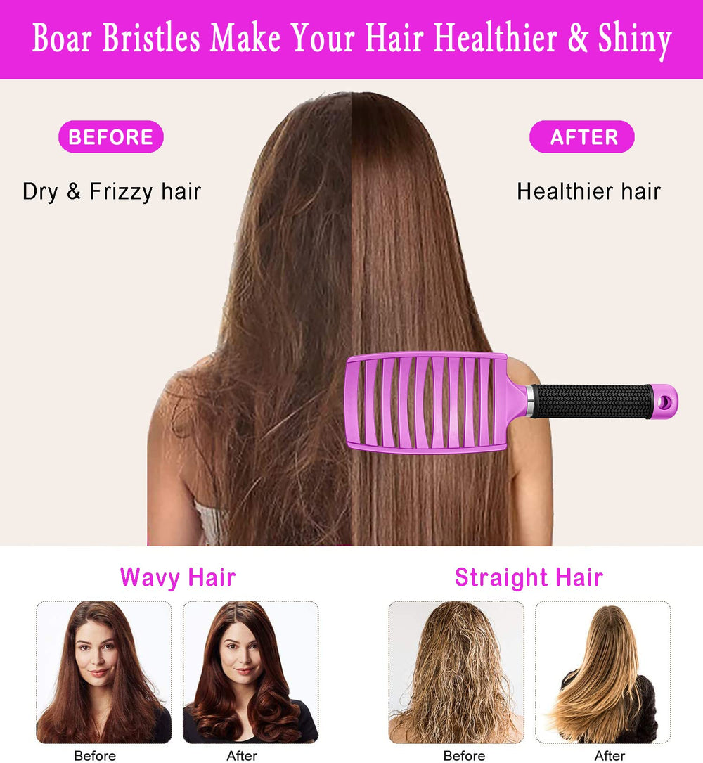 KTKUDY Detangling Brush with kid-friendly design helps tear-free brushing.