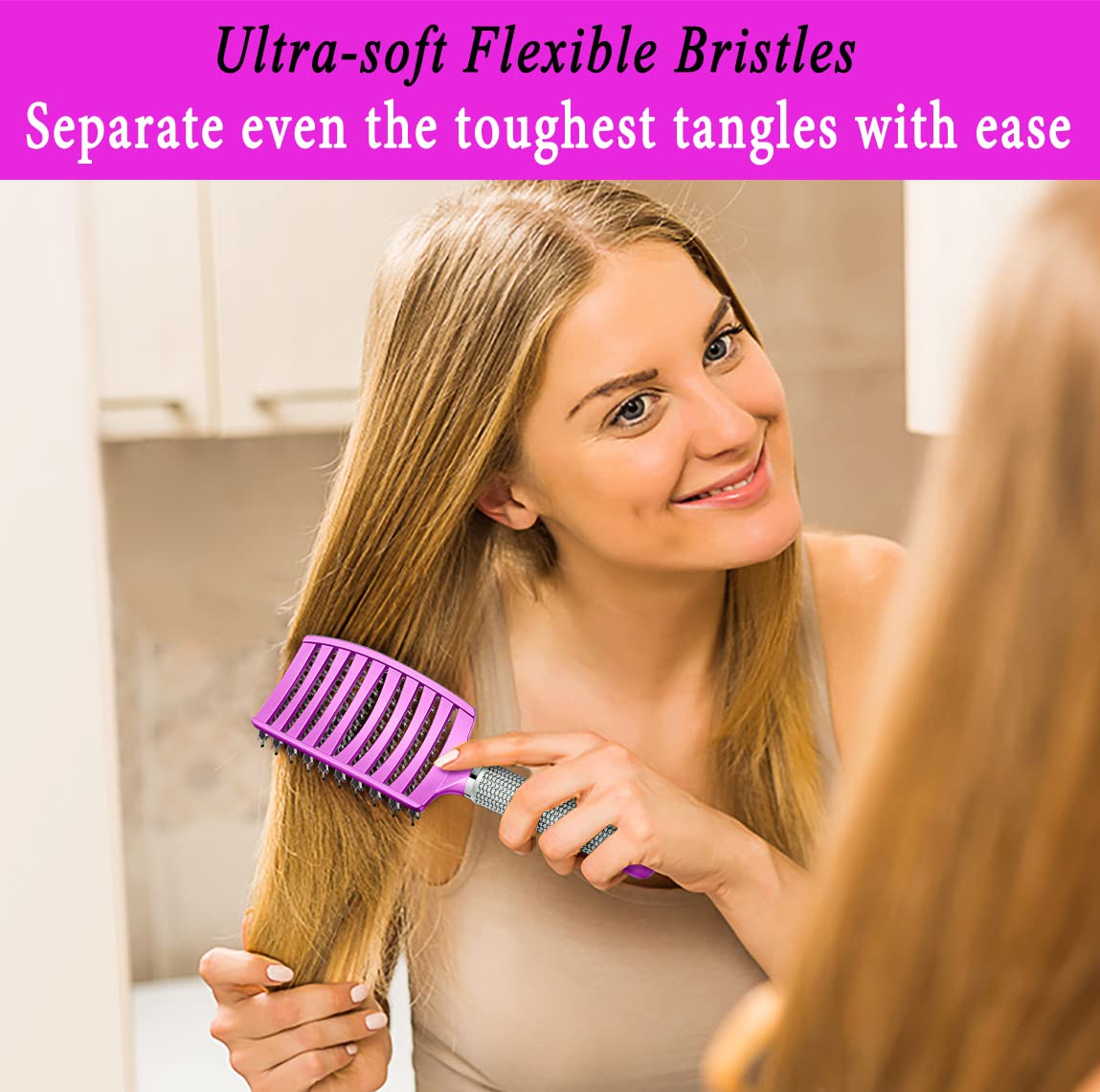 KTKUDY Detangling Brush vented design speeds blow-drying