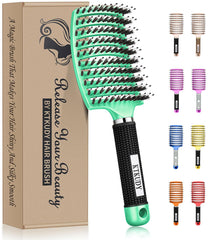 KTKUDY Detangling Brush curved vented design speeds drying and detangling.