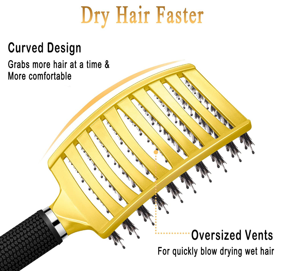KTKUDY detangling brush gift-ready yellow packaging for gifting