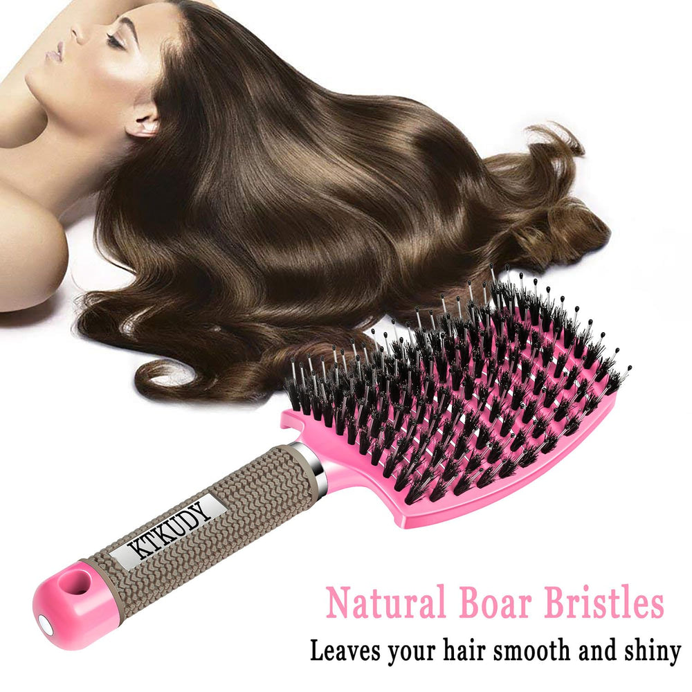 KTKUDY Detangling Brush distributes natural oils for natural shine.