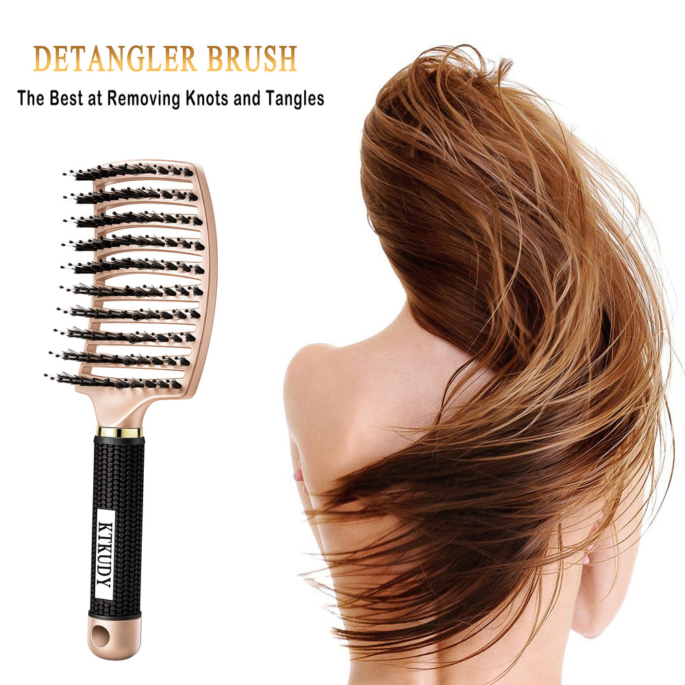 KTKUDY Detangling Brush wet-dry use for versatile styling.
