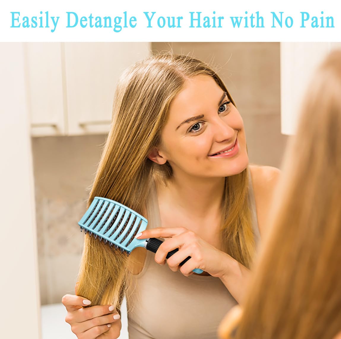 KTKUDY natural oil distribution brush promotes glossy hair with everyday use