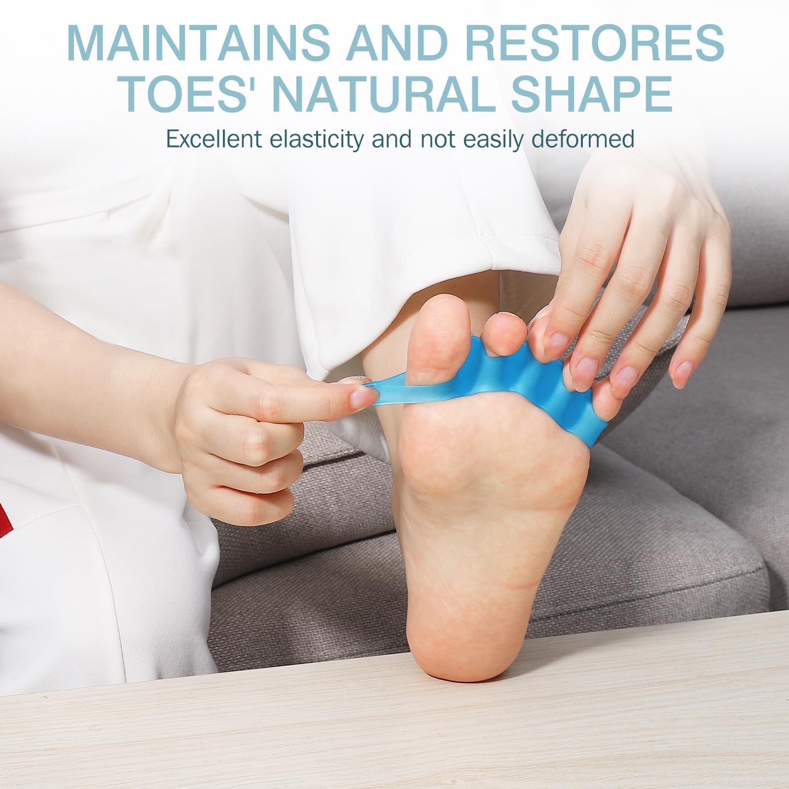 KTSAY bunion-relief toe spacers promote proper toe spacing.