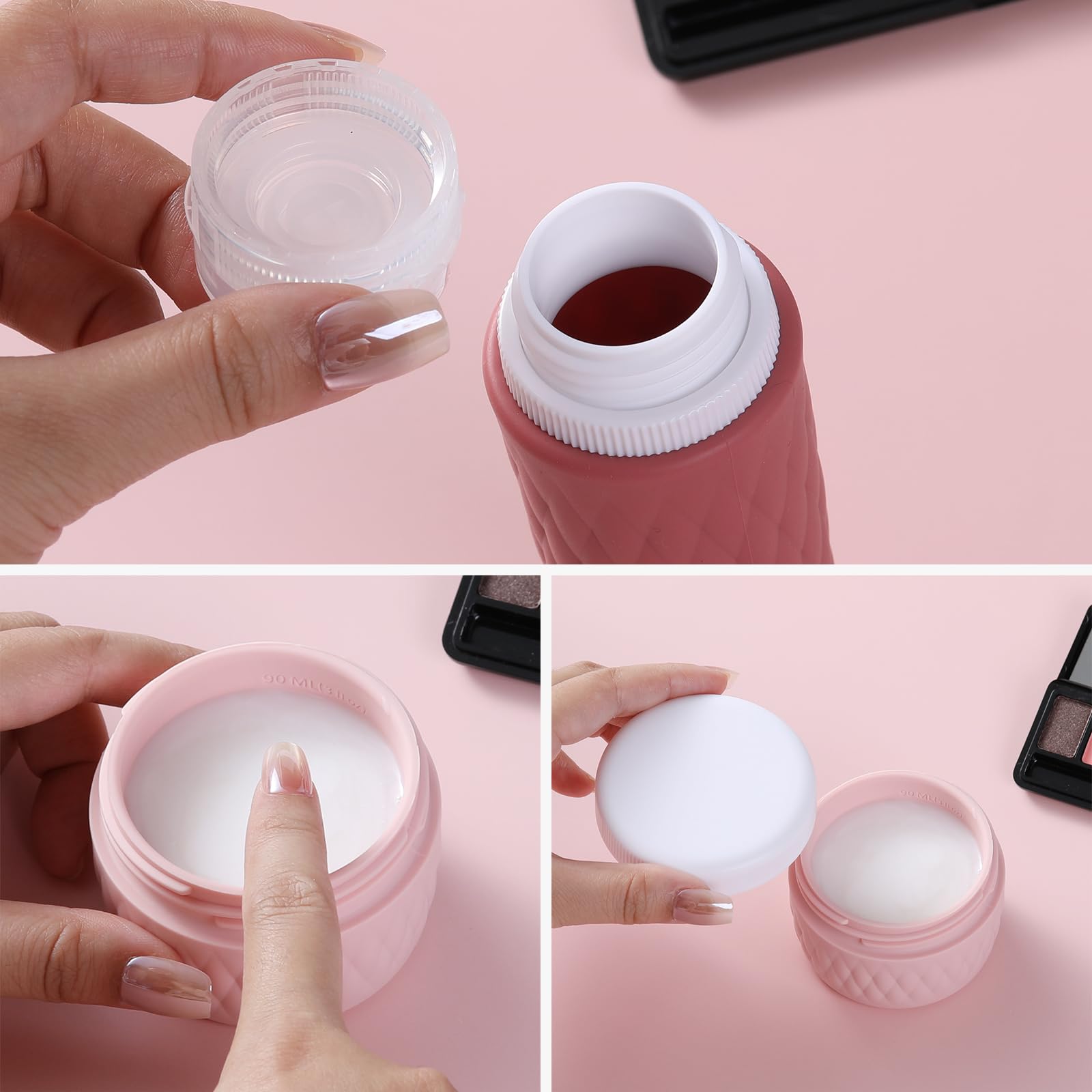 Kuangre premium silicone containers are durable and reusable for travel storage.