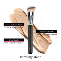 Kugge kabuki brush dense synthetic bristles for streak-free application.