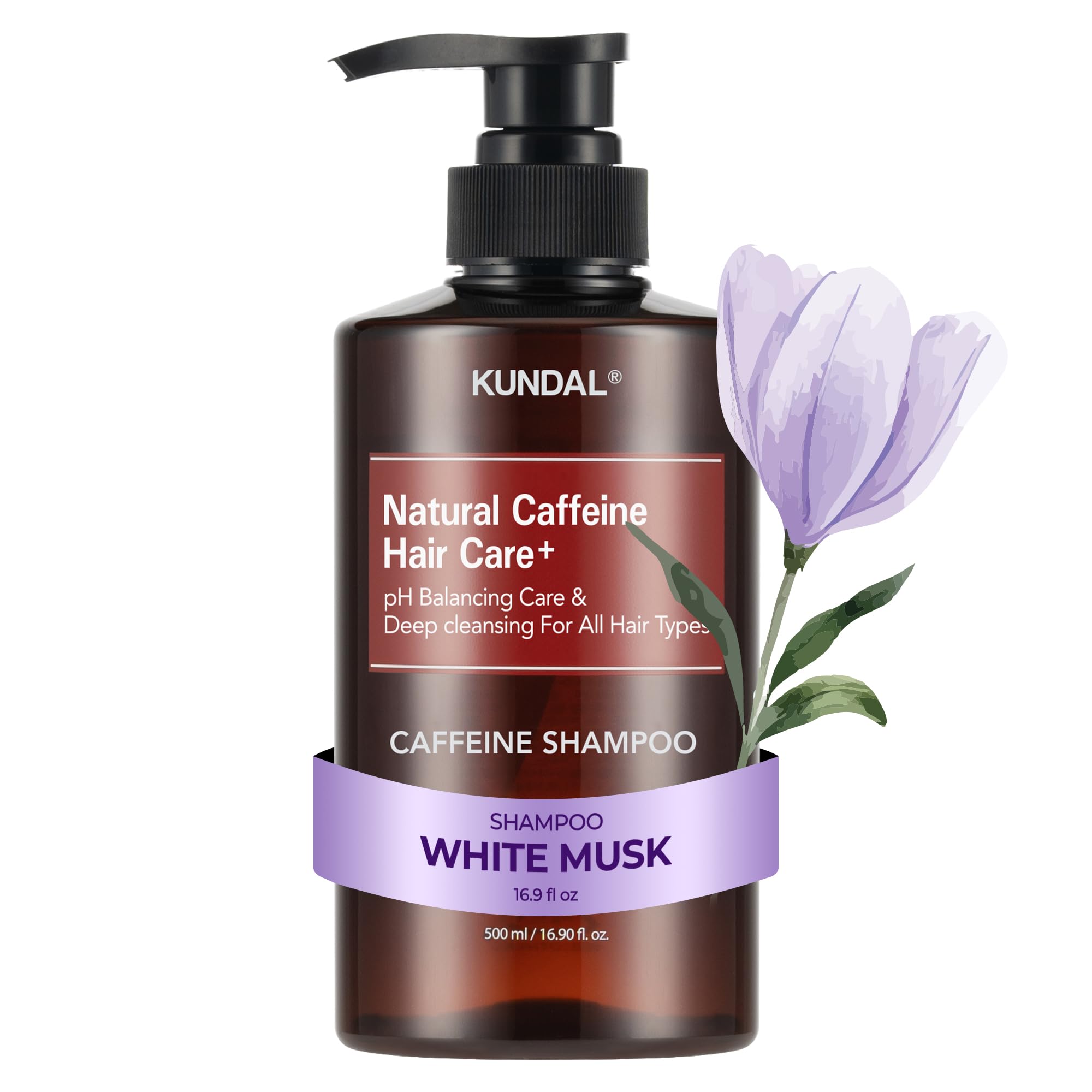 KUNDAL anti-hair-loss shampoo caffeine bottle delivers a refreshing scalp cleanse