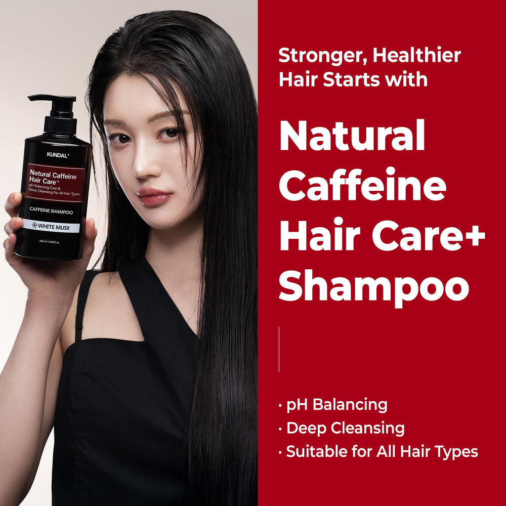 KUNDAL anti-hair-loss shampoo caffeine foamy-lather demonstrates energizing wash