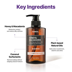 KUNDAL Argan and Macadamia oil ingredients panel highlighting deep hydration.