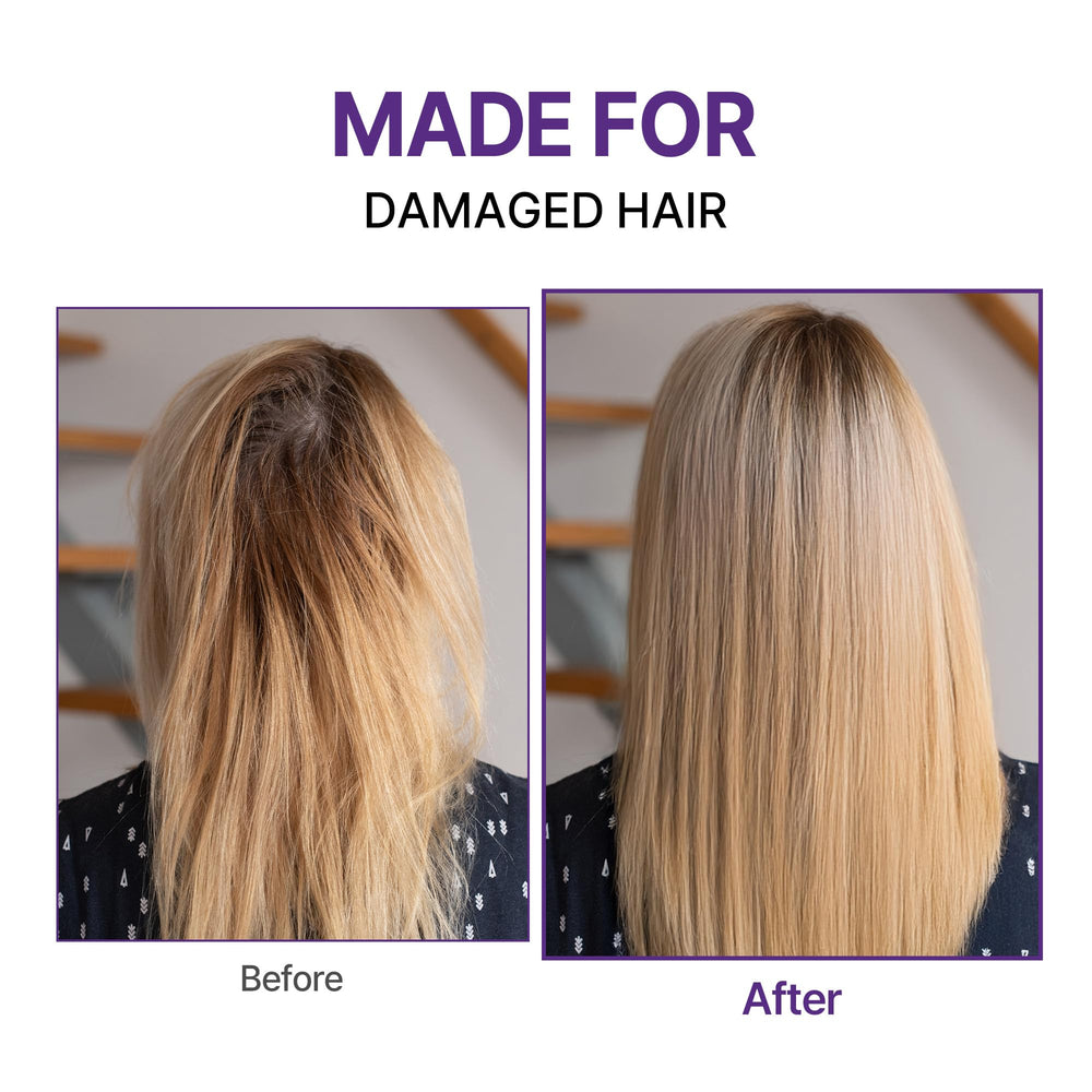 KUNDAL Damage Repair Serum applying evenly across hair strands for smoothness.
