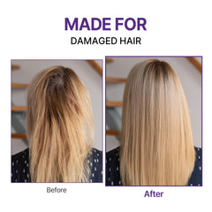 KUNDAL Damage Repair Serum applying evenly across hair strands for smoothness.