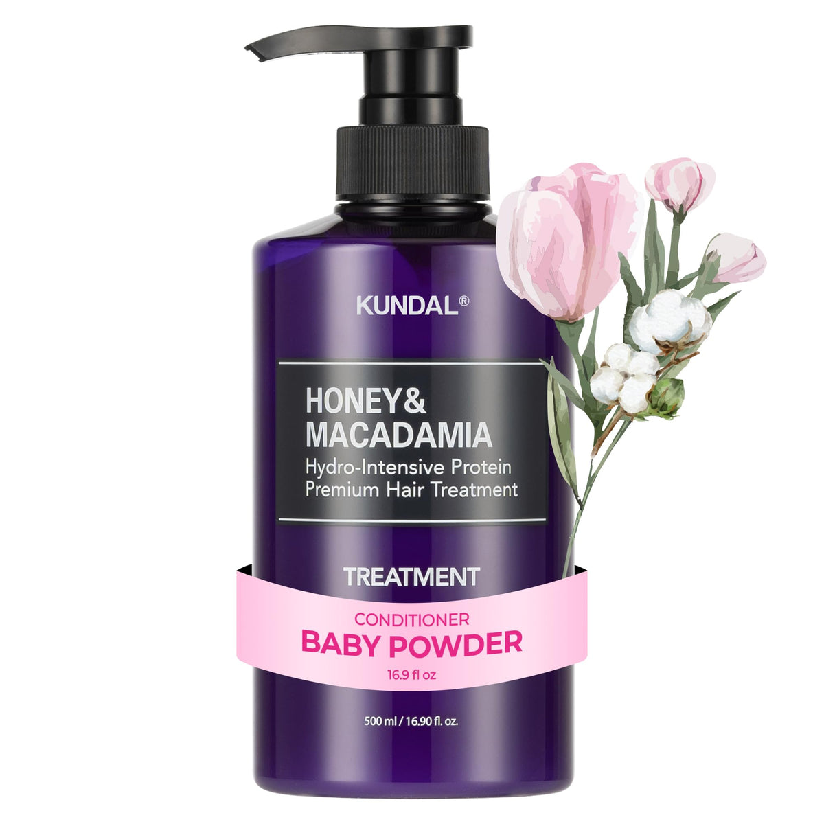KUNDAL Honey & Macadamia conditioner bottle-front showing sleek packaging for easy conditioning