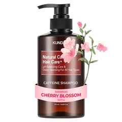KUNDAL Korean Caffeine Scalp Shampoo bottle in Cherry Blossom for refreshed scalp