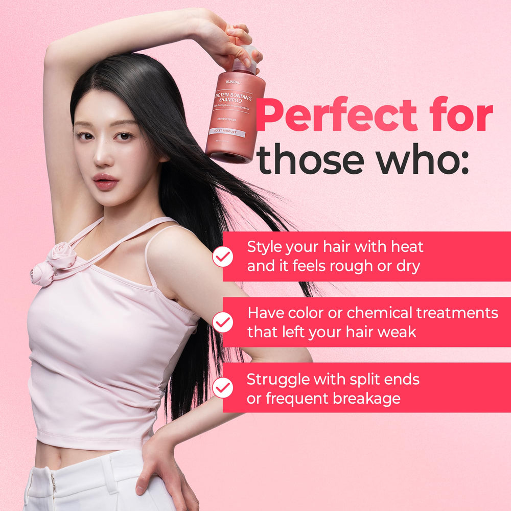KUNDAL wet hair after wash shows smooth, hydrated strands.