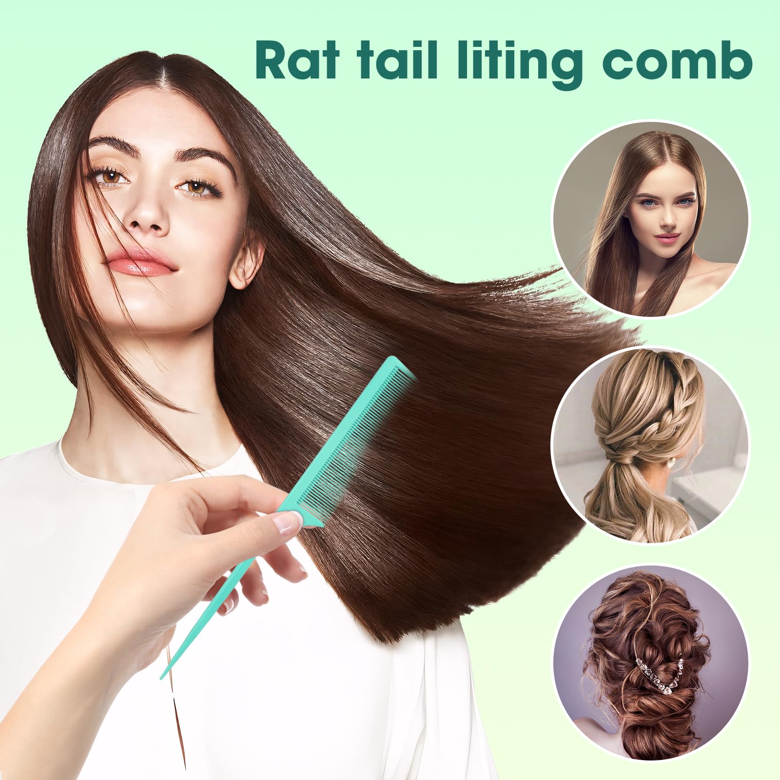 Kunihiko rat-tail comb carbon fiber material emphasizes strength and anti-static properties.