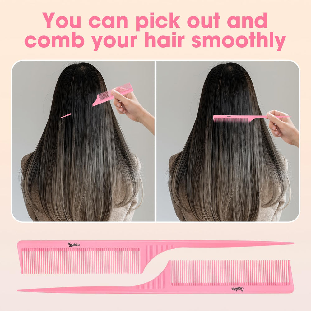 Kunihiko rat tail comb cone-taper handle for comfortable control