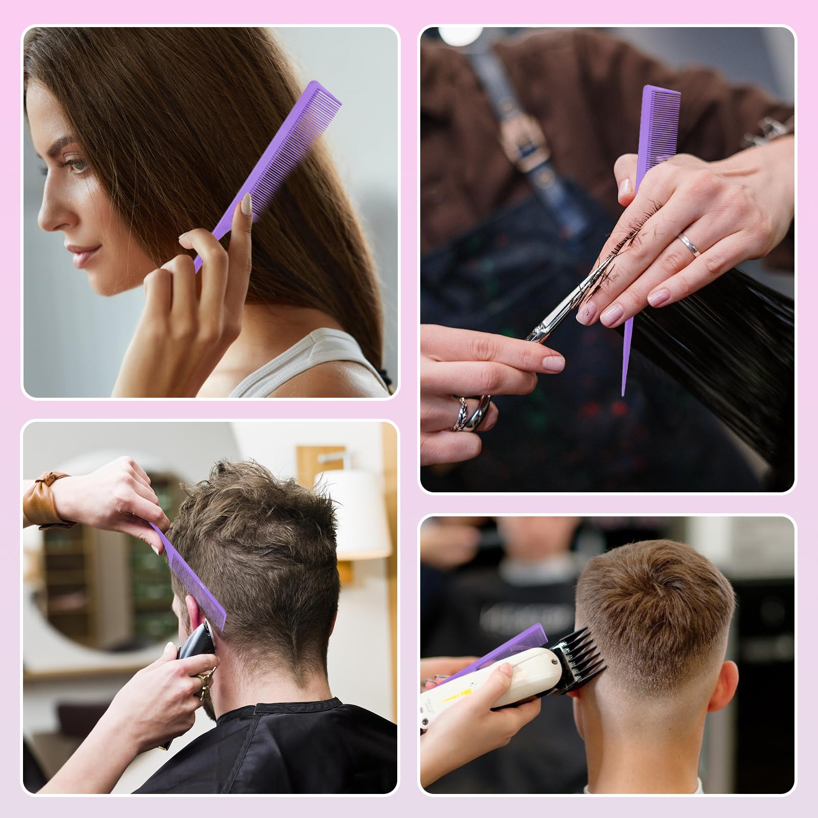 Kunihiko rat-tail comb dimension 23cm length for versatile styling.