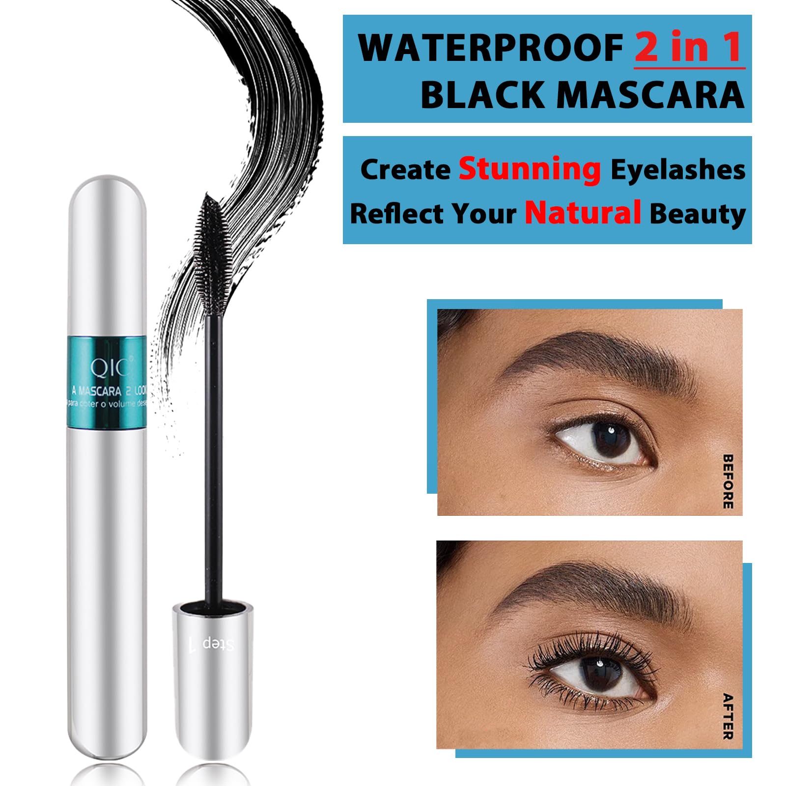 KUNSHNBEI QIC 4D silk fiber lashes close-up hints silkiness and drama