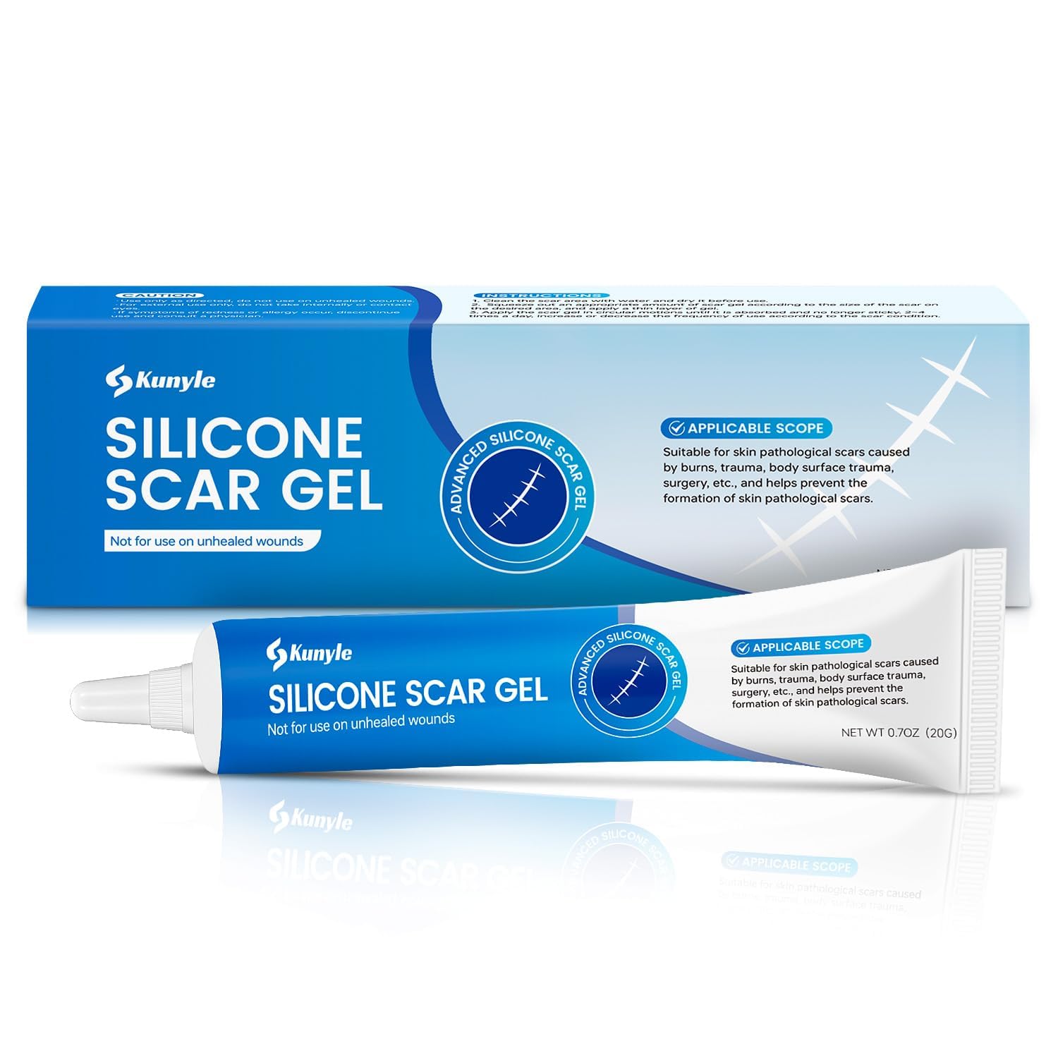 Kunyle gift packaging suggests a thoughtful scar care option