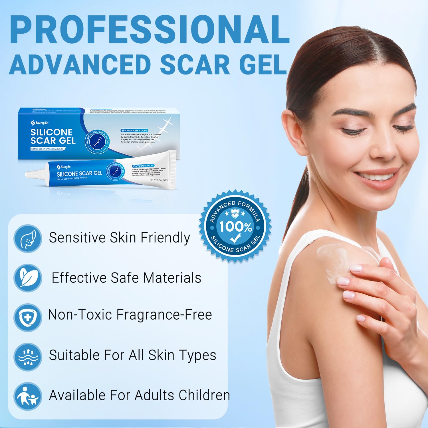 Kunyle scar stick application demonstrates easy localized scar care