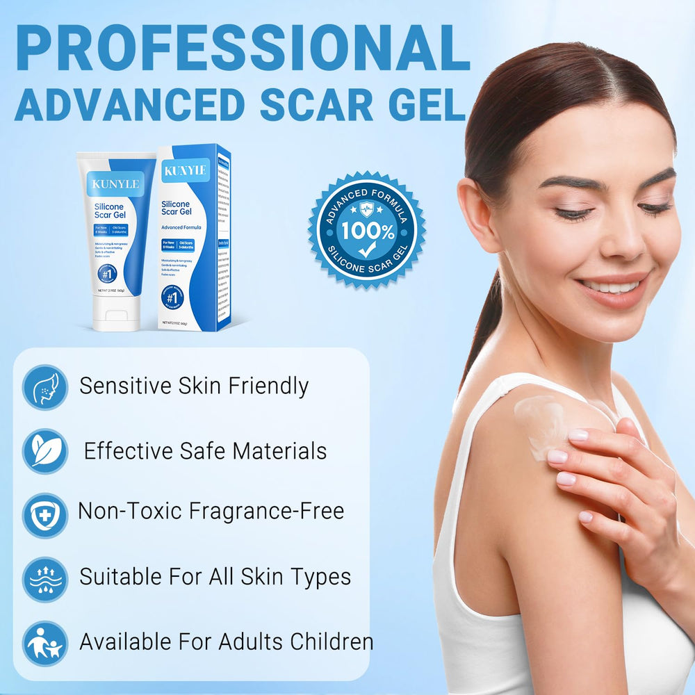 Kunyle silicone scar gel application demonstrates smooth absorption.