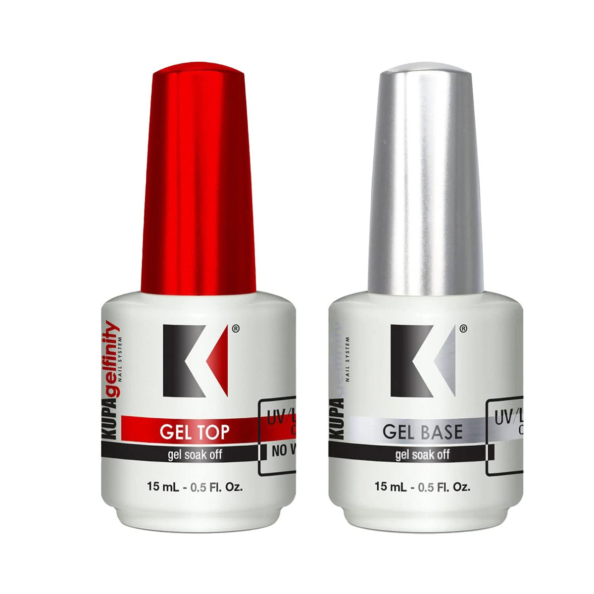 KUPA Gelfinity base coat bottle for strong adhesion and long-wear.
