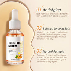 Kurchugo Turmeric Serum dispensing dropper enables precise 2-3 drop application for targeted care.