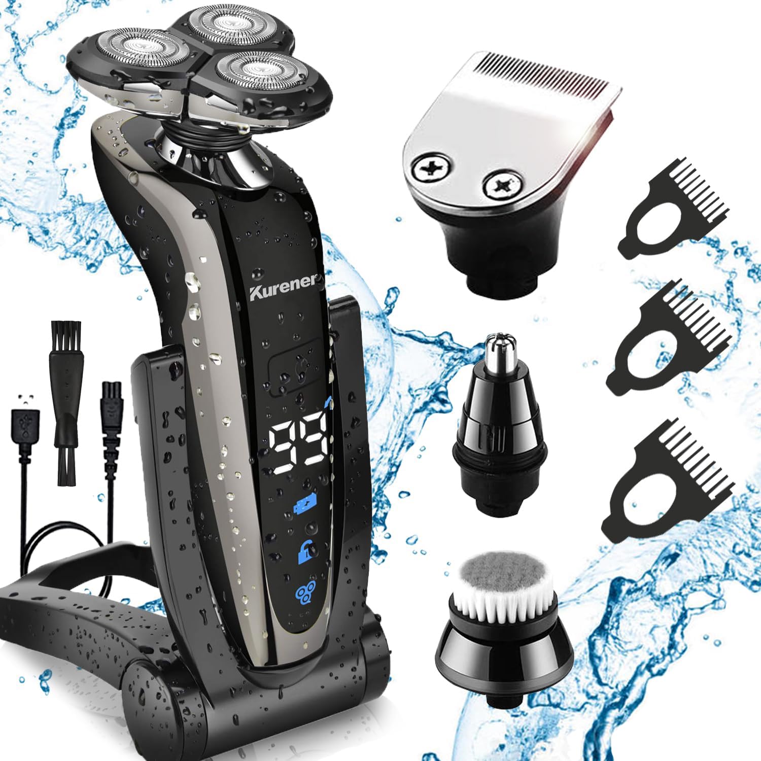 Kurener wet-dry shaving with foam for comfortable grooming